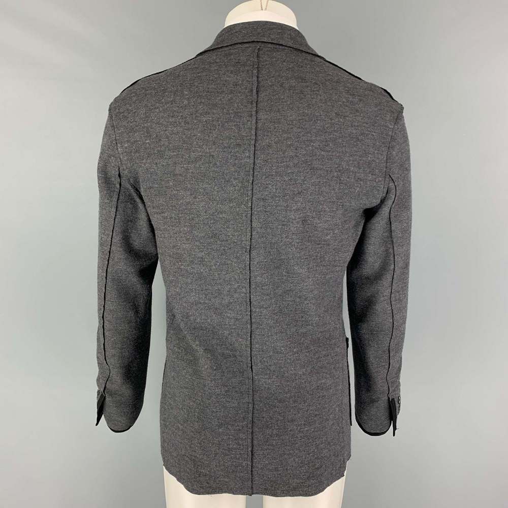 LANVIN Dark Gray Black Heather Wool Blend Notch Lapel Sport Coat - Picture 4 of 8